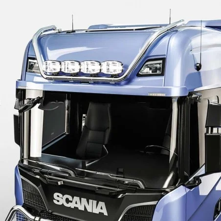 Rampe de toit inox Scania Next Generation modèle bas Max pré-câblée 4 sorties pour toit haut