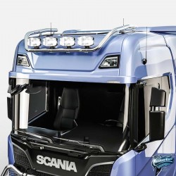Rampe de toit inox Scania Next Generation modèle haut Max pré-câblée 4 sorties toit Highline