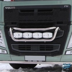 Rampe de calandre inox Volvo FH4 pré-câblée pour phares Jumbo 320