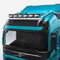 Rampe de toit inox Volvo FH4 cabines Globe et XL pré-câblée 6 sorties avec LEDS modèle Crossbar