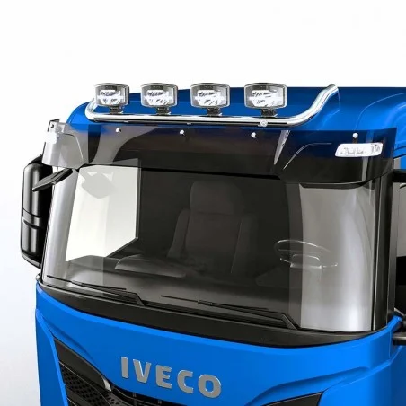 Rampe de toit inox Iveco S-Way cabine basse pré-câblée 6 sorties