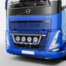 Rampe de calandre inox Volvo FH5 option LEDS pré-câblée 4 sorties