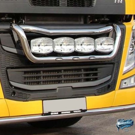Rampe de calandre inox Volvo FM 2014-2020 option Leds pré-câblée pour phares Jumbo 320