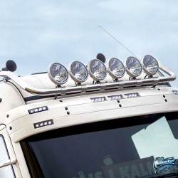 Rampe de toit inox Scania 4 et R Highline pré-cablée 6 sorties