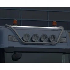 Rampe inox transversale Scania Next Generation pour fixation Gyrophare