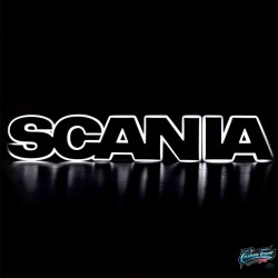 Logo lettrage Scania lumineux de Calandre blanc