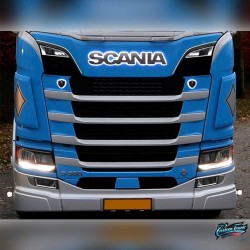 Logo lettrage Scania lumineux de Calandre blanc