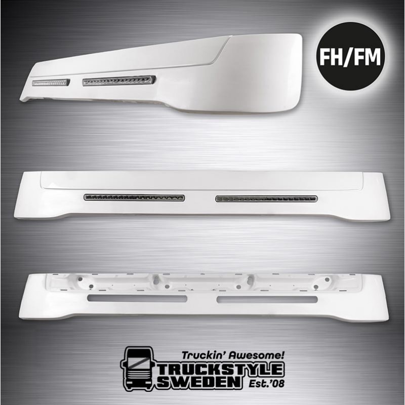 Visière Volvo FH5 FH4 FMX et FM avec 2 Barres LEDs Osram Visière Volvo FH5 FH4 FMX et FM avec 2 Barres LEDs Osram