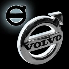 Eclairage Logo 13 CM orange et blanc LED pour Volvo FH4 / FM4 2013 et FE / FL Facelift 2020