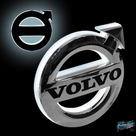 Eclairage Logo 13 CM orange et blanc LED pour Volvo FH4 / FM4 2013 et FE / FL Facelift 2020