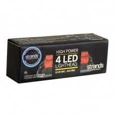 Feu Flash 12-33V 4 LED x 3W IP68 ECE R10 homologué Rouge