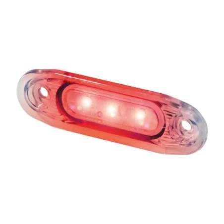 Feu de position LED rouge, verre blanc