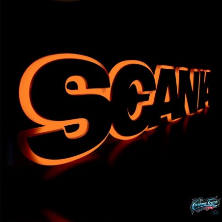 Logo lettrage Scania lumineux de Calandre orange