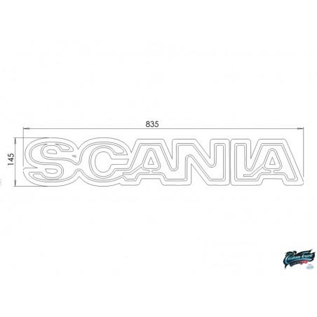 Logo lettrage Scania lumineux de Calandre dimensions