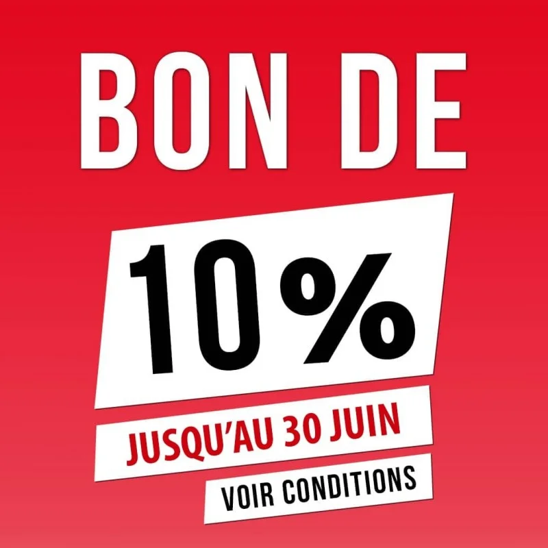 Bon de 10 pourcent valable avant le 30 Juin