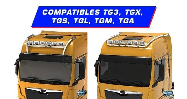 Rampes de toit LED compatibles camion MAN TG3, TGX, TGS, TGL, TGM, TGA