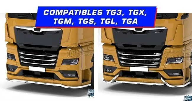 Rampes sous pare-choc compatibles MAN TG3, TGX, TGM, TGS, TGL, TGA