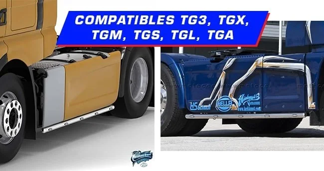 Rampes sous carénages compatibles MAN TG3, TGX, TGM, TGS, TGL, TGA