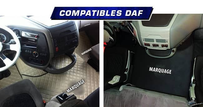 Tapis Camion DAF compatibles, capot moteur adaptés pour cabine