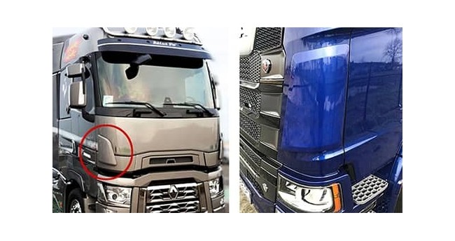 Déflecteurs de calandre et Écopes d'air pour customisation de Camion