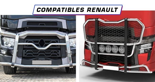 Pare Buffles de camion Renault compatibles - Accessoires inox METEC
