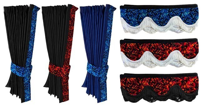 Rideaux et franges camion en tissu danois | Custom Truck Concept