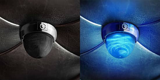 Dimensions du Feu Melon RGB IZE LED fumé 12V-24V dans cabine camion