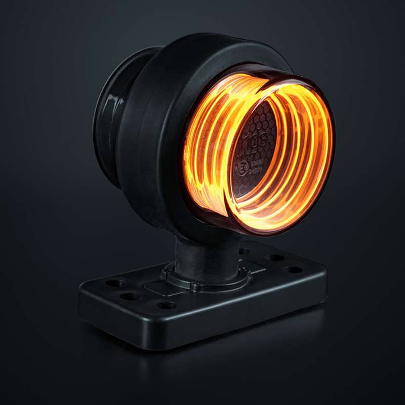 Module Bouliche LED orange FORT9 Geo avec support court pour Camion Feu Suédois Strands 10-40 volts Strands