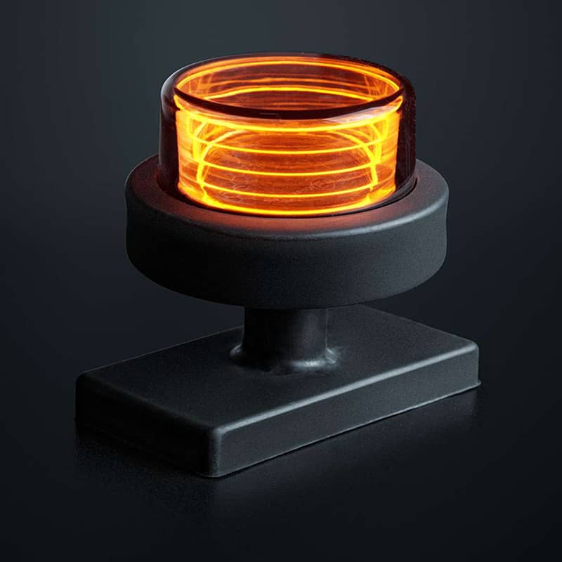 Module Bouliche LED orange FORT9 Geo avec support court façade pour Camion Feu Suédois 10-40 Volts