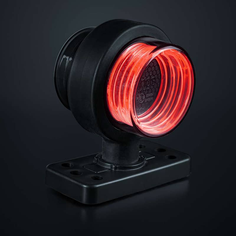 Module Bouliche LED rouge FORT9 Geo avec support court détachable pour Camion Feu Suédois 10-40 Volts