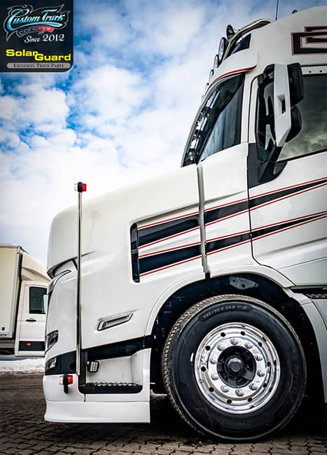 Spoiler sous pare choc 12,5cm Volvo FH Aero Plug and Play pour 5 Feux / 2 Feux / Lisse