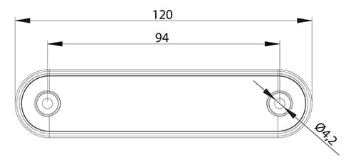 Cinquième dessin technique feu de gabarit 4 leds encastrable
