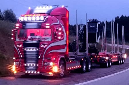 Feu de position 3 LEDs Ultra Slim sur Scania blanc / orange / rouge 12V-24V