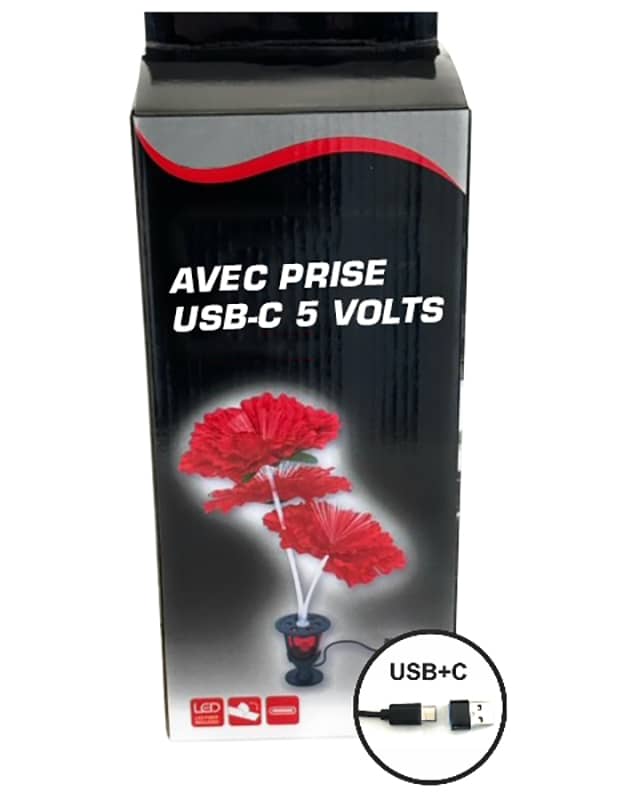Fleurs LED rouge avec boîte USB 5 Volts pour cabine de camion