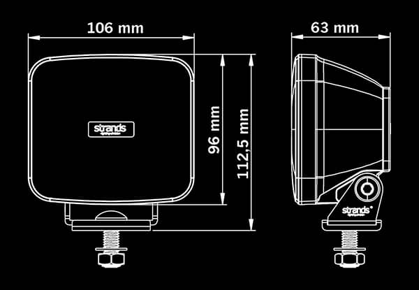 Dimensions du Feu de travail IZE LED 42 Watts