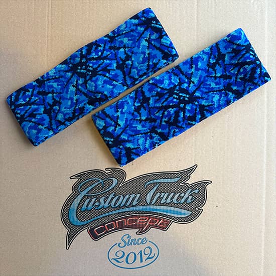 Embrasses de rideaux latéraux pour camion en tissu danois bleu Custom Truck Concept