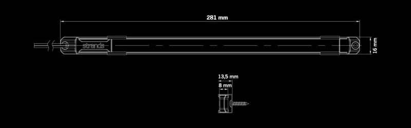 Dimensions feu sous véhicule rouge LED 10-32v Unity Underglow