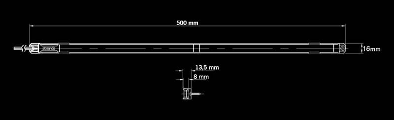 Dimensions feu sous véhicule rouge LED 10-32v Unity Underglow