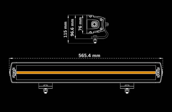 Dimensions de la Barre Led Siberia XPA DR 22 pouces double rangée