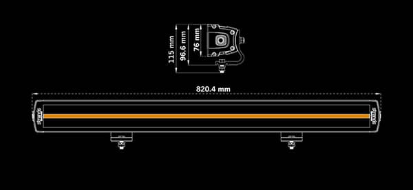 Dimensions de la Barre Led Siberia XPA DR 32 pouces double rangée