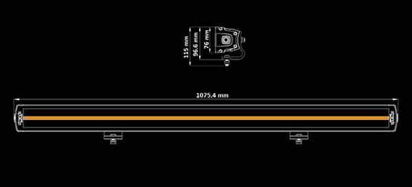Dimensions de la Barre Led Siberia XPA DR 42 pouces double rangée