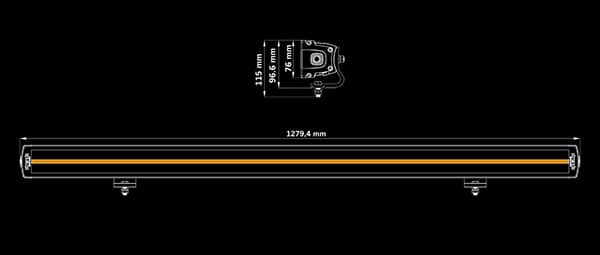 Dimensions de la Barre Led Siberia XPA DR 50 pouces double rangée