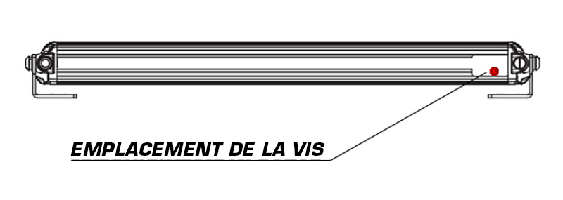 Emplacement de la vis pour barre led