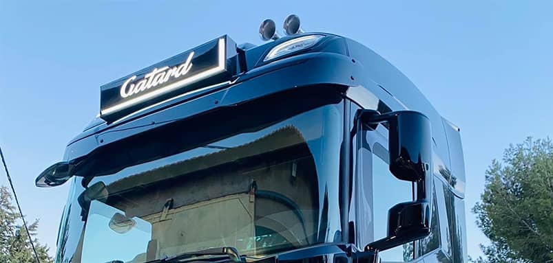 Enseigne lumineuse camion DAF XF nouvelle génération Transports Gatard