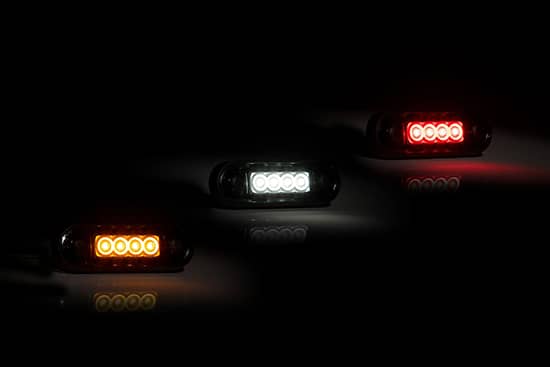 Feux de gabarit camion 4 leds éclairages blanc orange rouge fumés encastrables