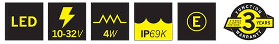 Garantie du Feu de toit fumé IZE LED 10-32V avec Fonctions veilleuse Blanc / Orange / Flash