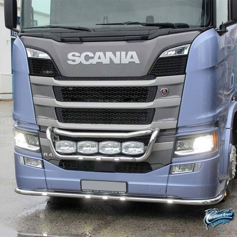 Rampe inox sous pare-choc Scania Next Generation option LEDS