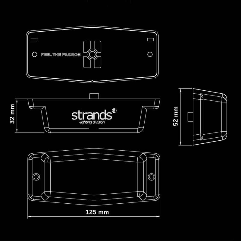 Dimensions du Feu double ampoule IZE LED Orange et Flash