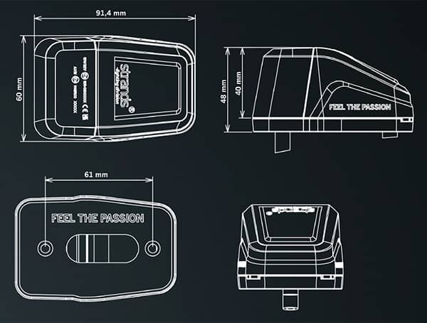 Dimensions du Feu de toit fumé IZE LED 10-32V avec Fonctions veilleuse Blanc / Orange / Flash
