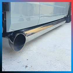 side pipes inox camion